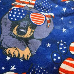 Red White & Blue Doxie Dog Print Soft Leggings